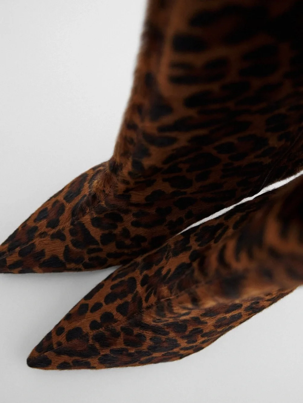 Zara Leopard Animal Print Leather Heeled Ankle Boots size 40